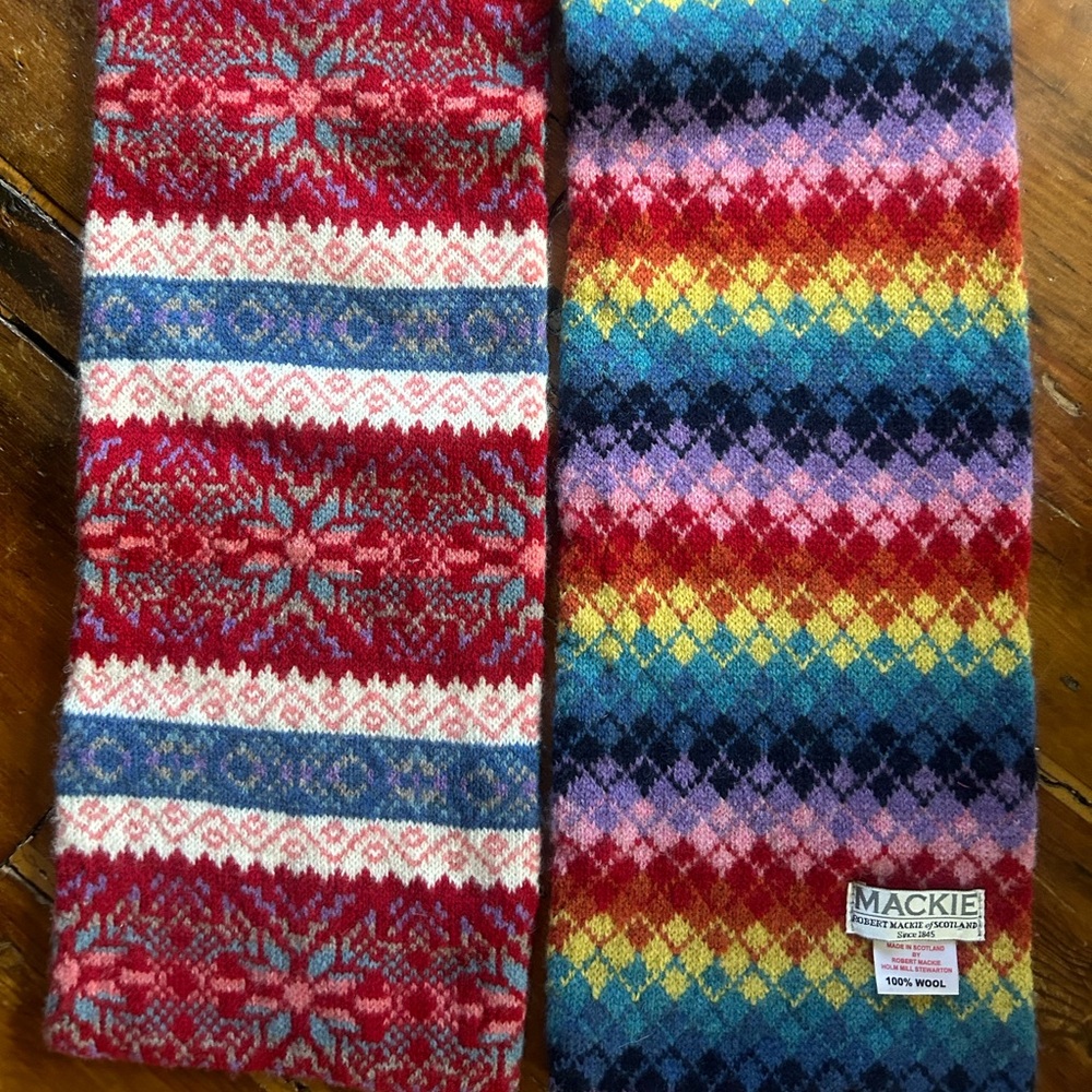 Robert Mackie of Scotland 100% Lochinver Fairisle Scarf